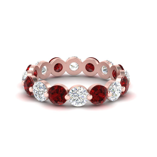 4 Ct Round Cut Shared Prong Eternity Ring