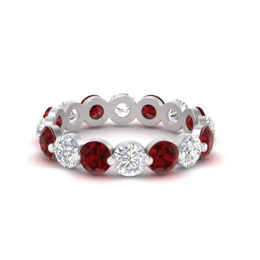 4 Ct Round Cut Shared Prong Eternity Ring