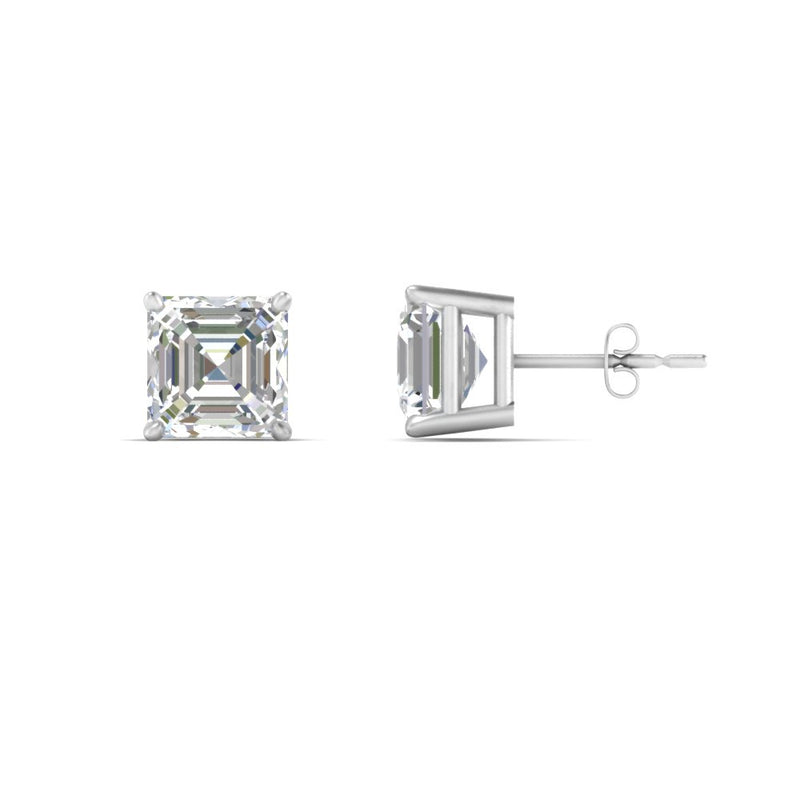 Asscher Cut Diamond Stud Earring