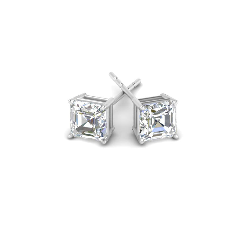 Asscher Cut Diamond Stud Earring