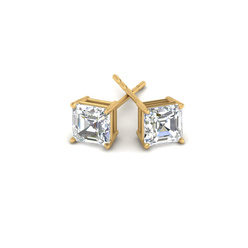 Asscher Cut Diamond Stud Earring