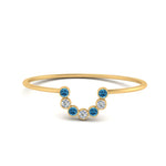 Load image into Gallery viewer, small-arc-stacking-diamond-ring-with-blue-topaz-in-yellow-gold-FD9430GICBLTO-NL-YG.jpg
