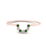 Load image into Gallery viewer, small-arc-stacking-diamond-ring-with-emerald-in-rose-gold-FD9430GEMGR-NL-RG.jpg
