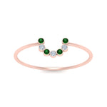 Load image into Gallery viewer, small-arc-stacking-diamond-ring-with-emerald-in-rose-gold-FD9430GEMGR-NL-RG.jpg
