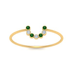 Load image into Gallery viewer, small-arc-stacking-diamond-ring-with-emerald-in-yellow-gold-FD9430GEMGR-NL-YG.jpg
