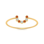 Load image into Gallery viewer, small-arc-stacking-diamond-ring-with-orange-sapphire-in-yellow-gold-FD9430GSAOR-NL-YG.jpg
