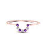 Load image into Gallery viewer, small-arc-stacking-diamond-ring-with-purple-in-rose-gold-FD9430GVITO-NL-RG.jpg
