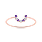 Load image into Gallery viewer, small-arc-stacking-diamond-ring-with-purple-in-rose-gold-FD9430GVITO-NL-RG.jpg
