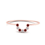 Load image into Gallery viewer, small-arc-stacking-diamond-ring-with-ruby-in-rose-gold-FD9430GRUDR-NL-RG.jpg
