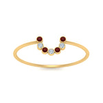 Load image into Gallery viewer, small-arc-stacking-diamond-ring-with-ruby-in-yellow-gold-FD9430GRUDR-NL-YG.jpg
