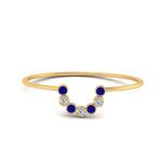 Load image into Gallery viewer, small-arc-stacking-diamond-ring-with-sapphire-in-yellow-gold-FD9430GSABL-NL-YG.jpg
