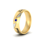 Load image into Gallery viewer, solitaire-2-tone-engraved-blue-sapphire-promise-ring-in-yellow-gold-fdm9354gsablangle2-nl-yg