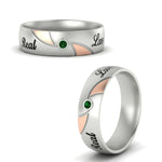 Load image into Gallery viewer, solitaire-2-tone-engraved-emerald-promise-ring-in-white-gold-fdm9354gemgrangle3-nl-wg