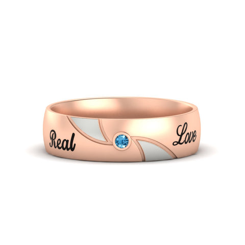 Solitaire 2 Tone Engraved Men's Promise Ring