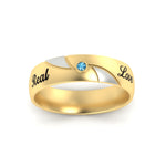Load image into Gallery viewer, solitaire-2-tone-engraved-ice-blue-topaz-promise-ring-in-yellow-gold-fdm9354gicbltoangle5-nl-yg
