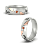 Load image into Gallery viewer, solitaire-2-tone-engraved-orange-sapphire-promise-ring-in-white-gold-fdm9354gsaorangle3-nl-wg