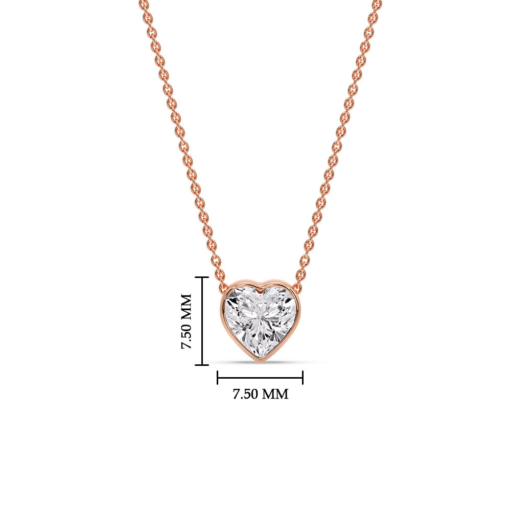 Solitaire Bezel Heart Shape Pendant