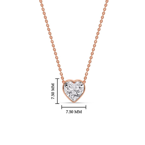 Solitaire Bezel Heart Shape Pendant
