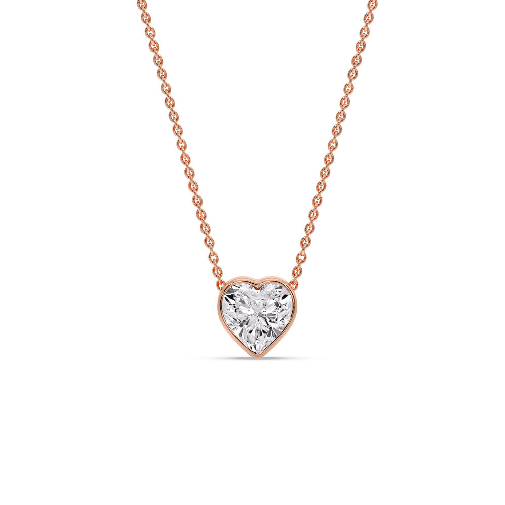 Solitaire Bezel Heart Shape Pendant