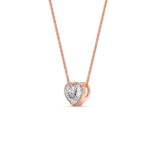 Solitaire Bezel Heart Shape Pendant