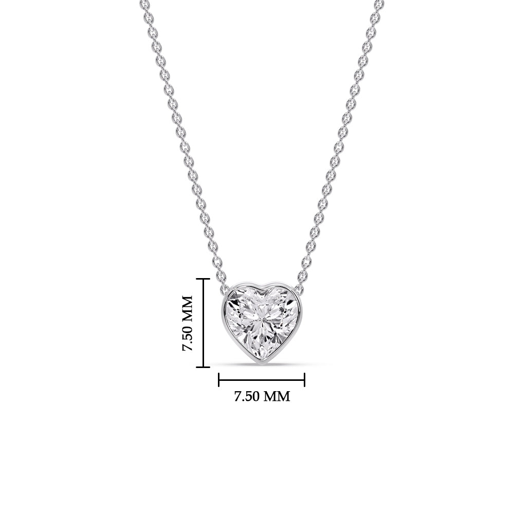 Solitaire Bezel Heart Shape Pendant