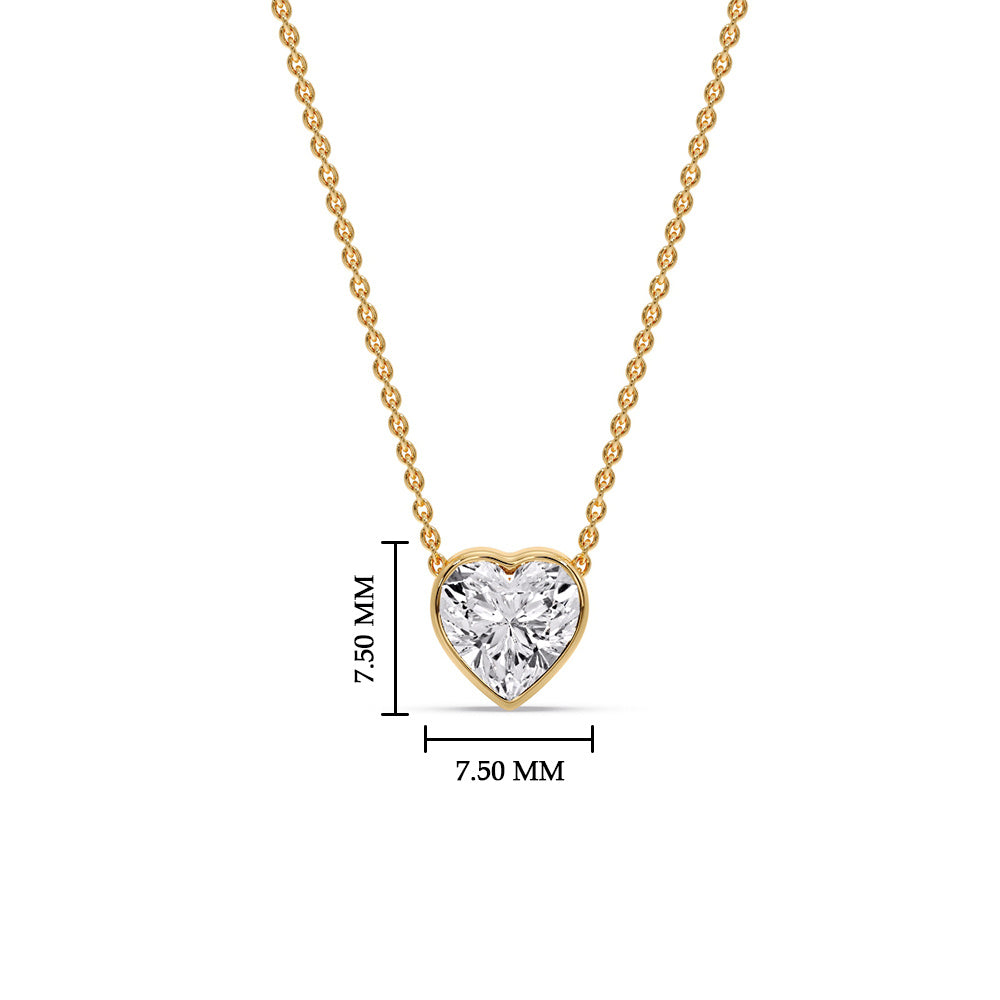 Solitaire Bezel Heart Shape Pendant