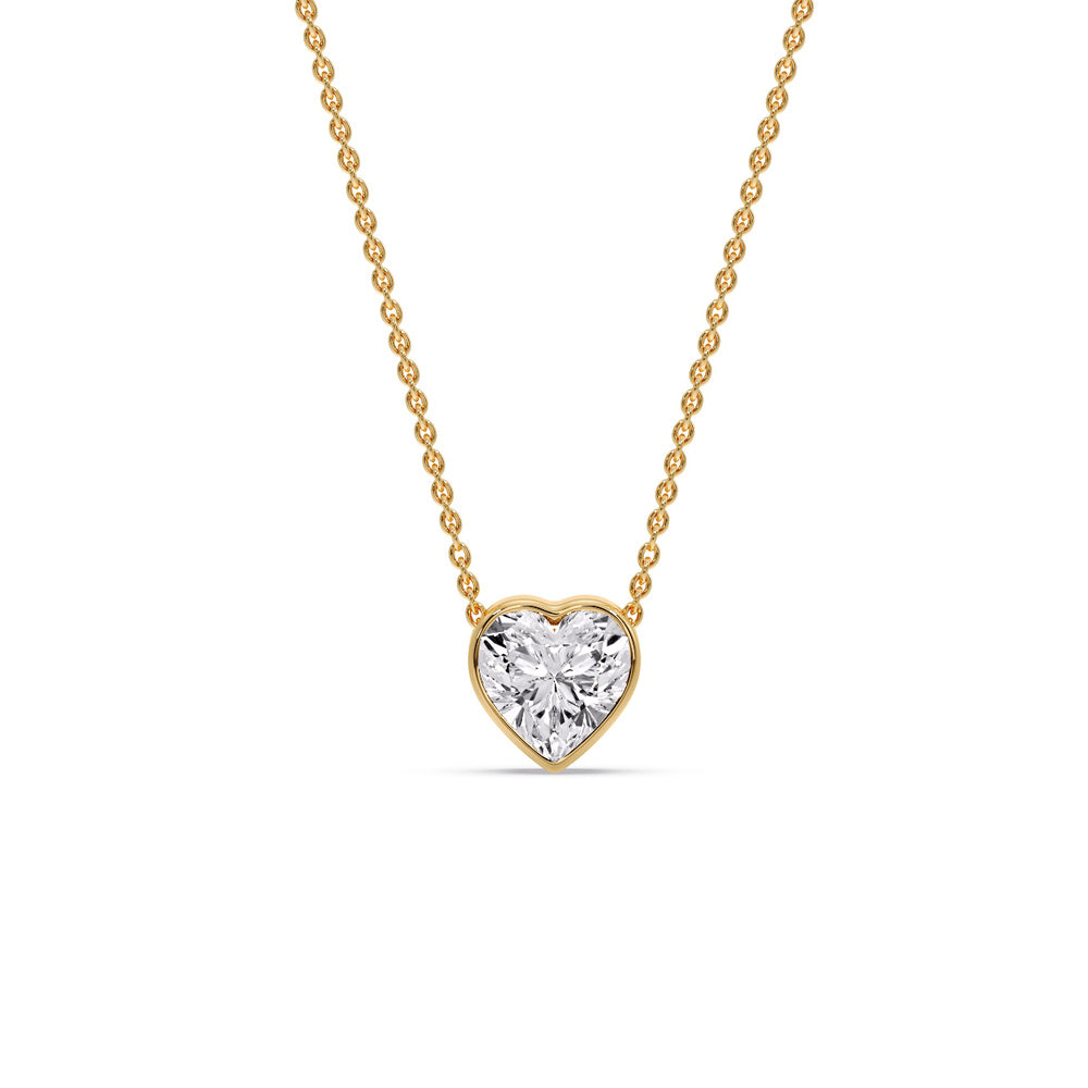 Solitaire Bezel Heart Shape Pendant