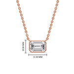 Load image into Gallery viewer, Emerald Diamond Bezel Set Solitaire Pendant
