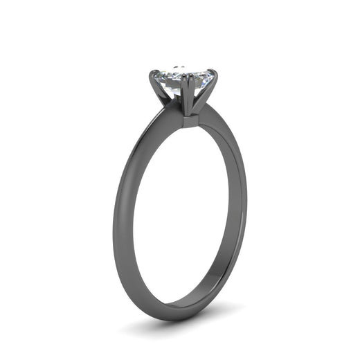 Asscher Cut Solitaire Knife Edge Engagement Ring