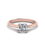Load image into Gallery viewer, Asscher Cut Solitaire Knife Edge Engagement Ring
