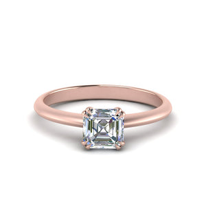 Asscher Cut Solitaire Knife Edge Engagement Ring