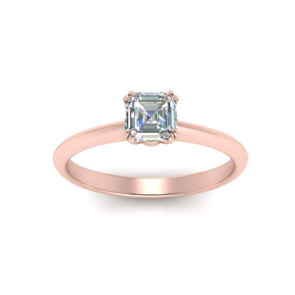 Asscher Cut Solitaire Knife Edge Engagement Ring