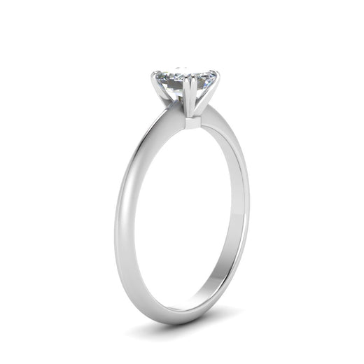 Asscher Cut Solitaire Knife Edge Engagement Ring