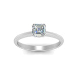 Load image into Gallery viewer, Asscher Cut Solitaire Knife Edge Engagement Ring
