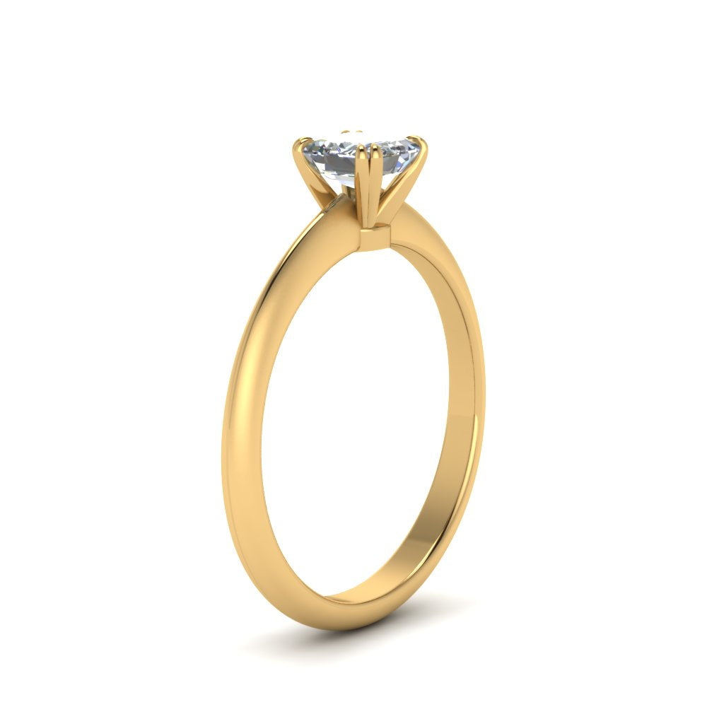 Asscher Cut Solitaire Knife Edge Engagement Ring