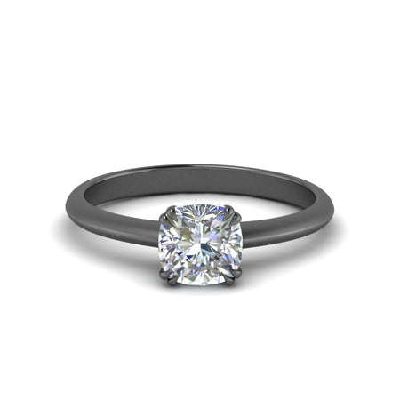 Knife Edge Cushion Cut Diamond Solitaire Engagement Ring