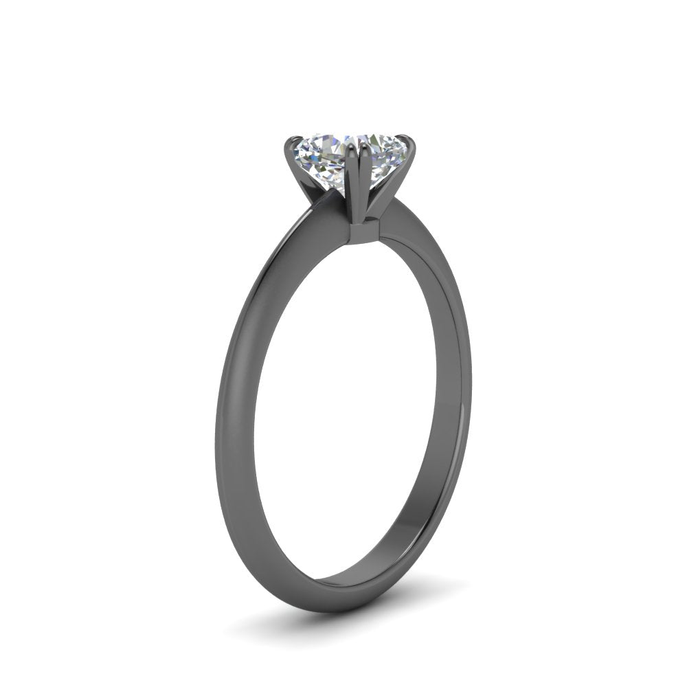Cushion Cut Solitaire Knife Edge Engagement Ring
