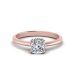 Load image into Gallery viewer, Cushion Cut Solitaire Knife Edge Engagement Ring
