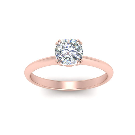 Cushion Cut Solitaire Knife Edge Engagement Ring
