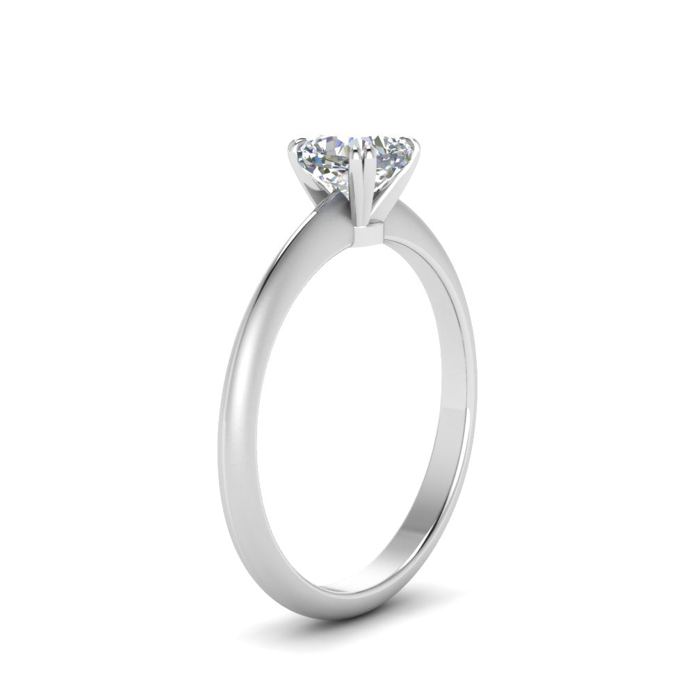Cushion Cut Solitaire Knife Edge Engagement Ring