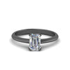 Load image into Gallery viewer, Emerald Cut Solitaire Knife Edge Engagement Ring