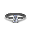 Thumbnail 13 - Emerald Cut Solitaire Knife Edge Engagement Ring