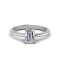 Thumbnail 1 - Emerald Cut Solitaire Knife Edge Engagement Ring