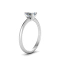 Thumbnail 4 - Emerald Cut Solitaire Knife Edge Engagement Ring