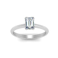 Thumbnail 3 - Emerald Cut Solitaire Knife Edge Engagement Ring