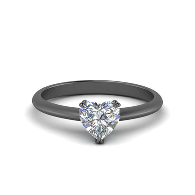 Heart Shaped Solitaire Knife Edge Engagement Ring