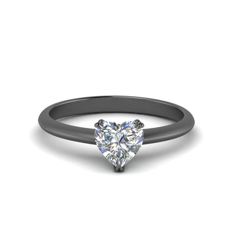 Heart Shaped Solitaire Knife Edge Engagement Ring