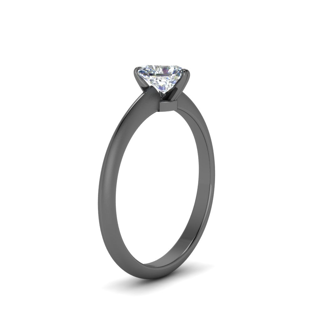 Heart Shaped Solitaire Knife Edge Engagement Ring