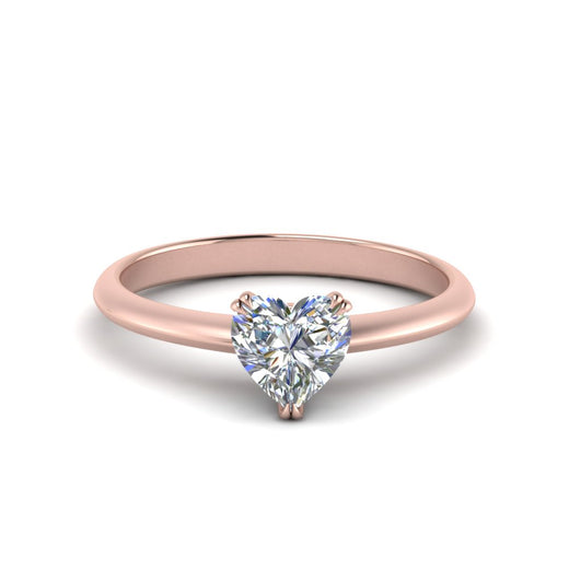 Heart Shaped Solitaire Knife Edge Engagement Ring