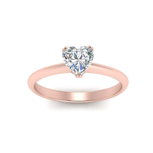 Heart Shaped Solitaire Knife Edge Engagement Ring